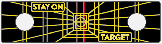 Target practice with concentric circles and 'Stay On Target' text on a black background