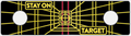 Target practice with concentric circles and 'Stay On Target' text on a black background