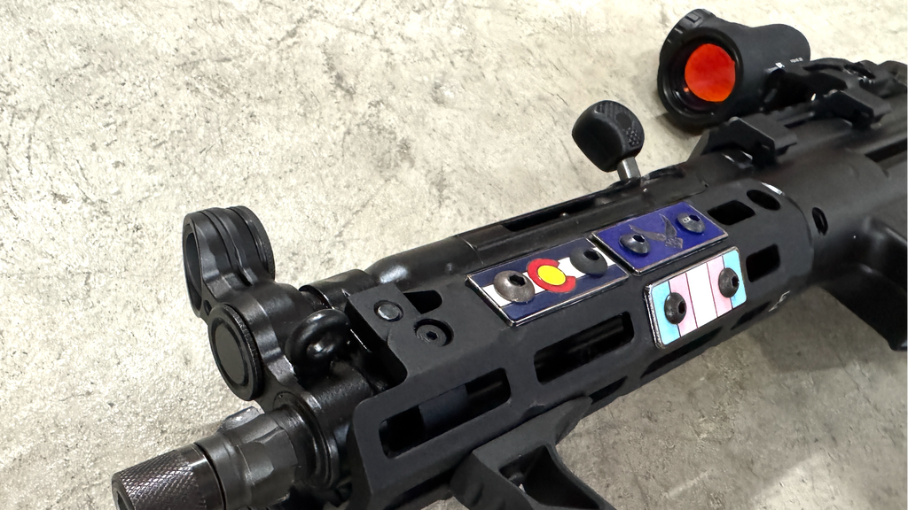 Example handguard with LokPins installed